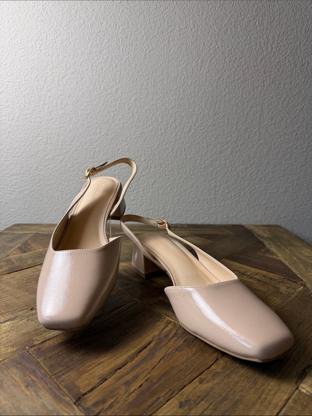 Size 8 Coutgo Women's Nude Slingback Block Heel Mules